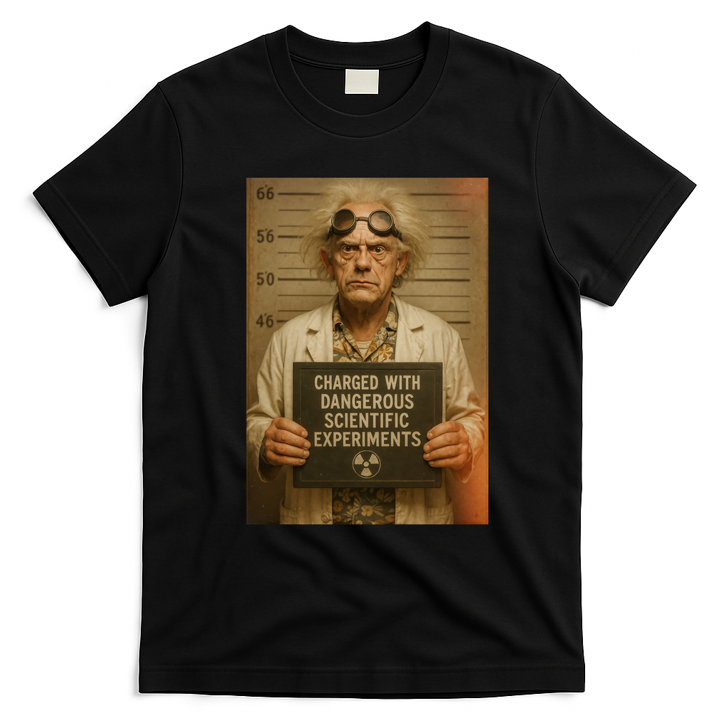 Dr. Emmett Brown Retro Graphic Tee - Black