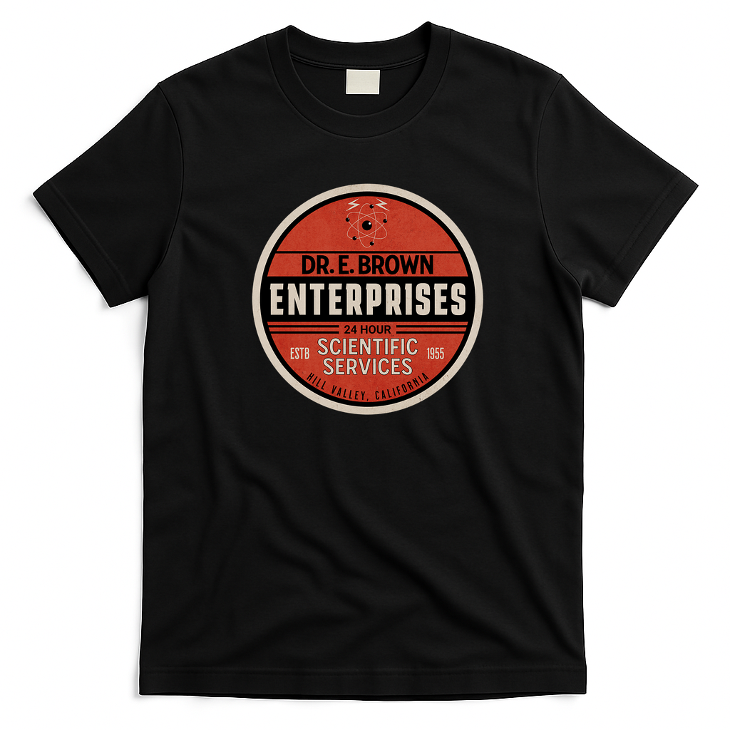 Dr. E. Brown Enterprises ’80s Sci-Fi Tee - Black