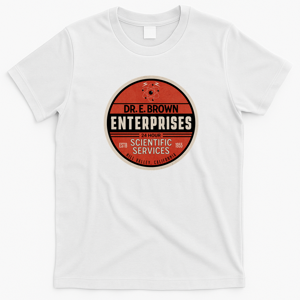 Dr. E. Brown Enterprises ’80s Sci-Fi Tee - White