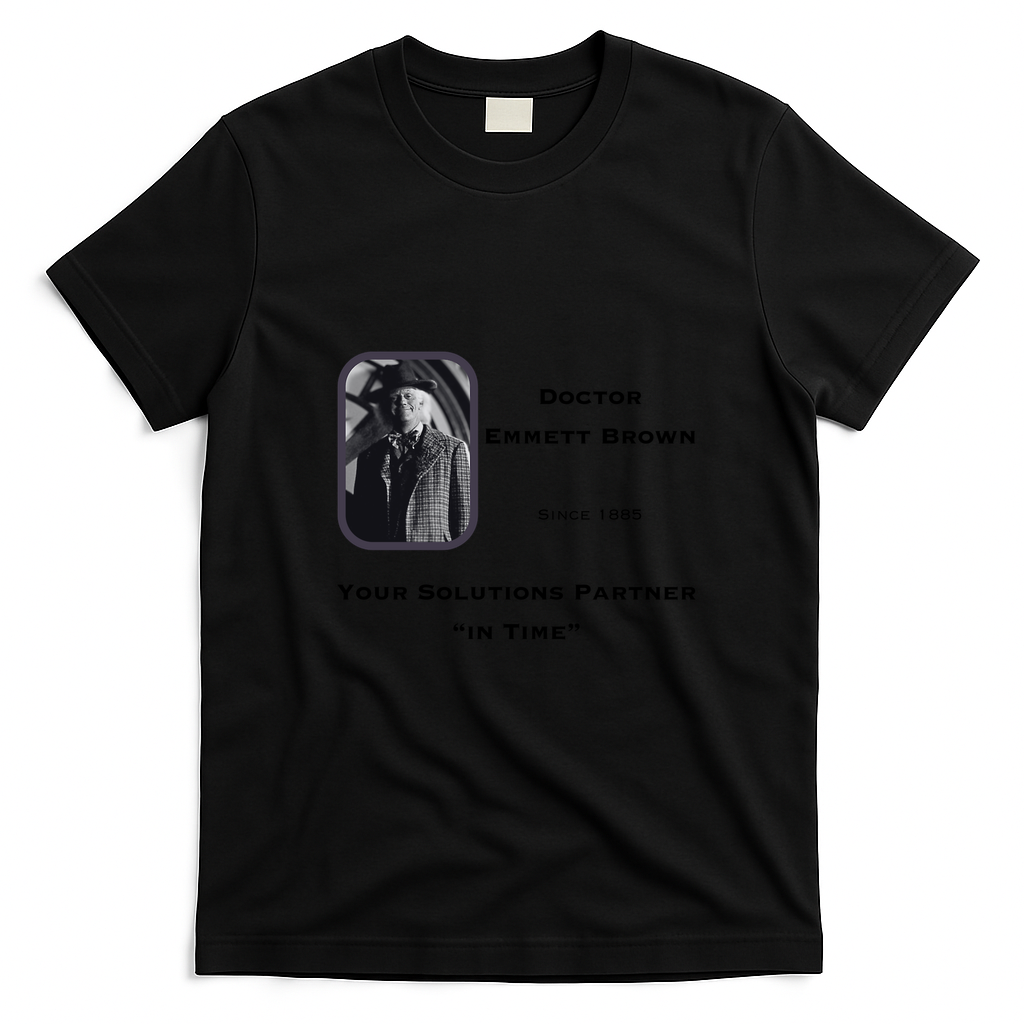 Dr. Emmett Brown Retro Graphic Tee – Edition 2 - Black