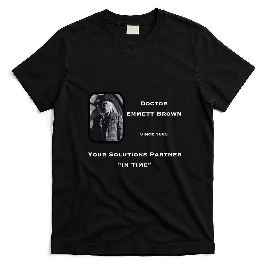 Dr. Emmett Brown Classic Logo T-Shirt - Black