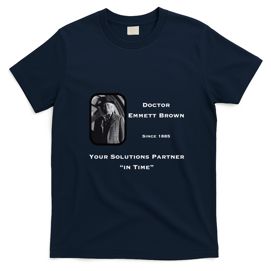 Dr. Emmett Brown Classic Logo T-Shirt - Navy Blue