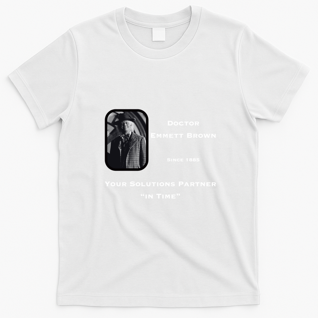 Dr. Emmett Brown Classic Logo T-Shirt - White
