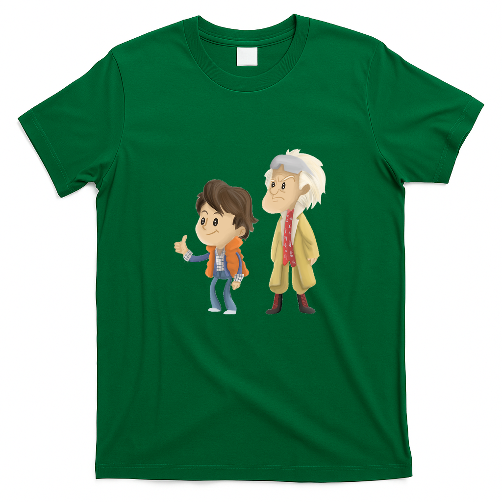 Doc and Marty Retro Graphic Tee - Irish Green