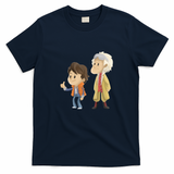 Doc and Marty Retro Graphic Tee - Navy Blue
