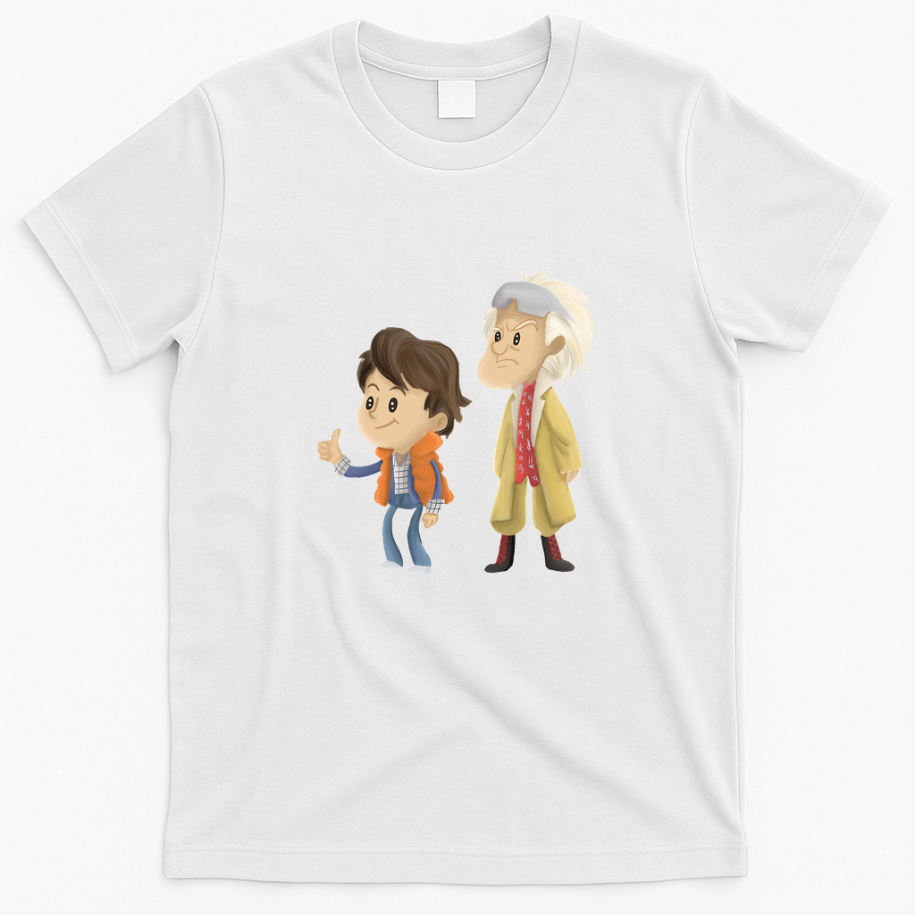 Doc and Marty Retro Graphic Tee - White