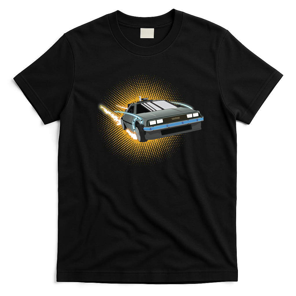 DeLorean DMC-12 Retro Graphic Tee – Edition 14 - Black