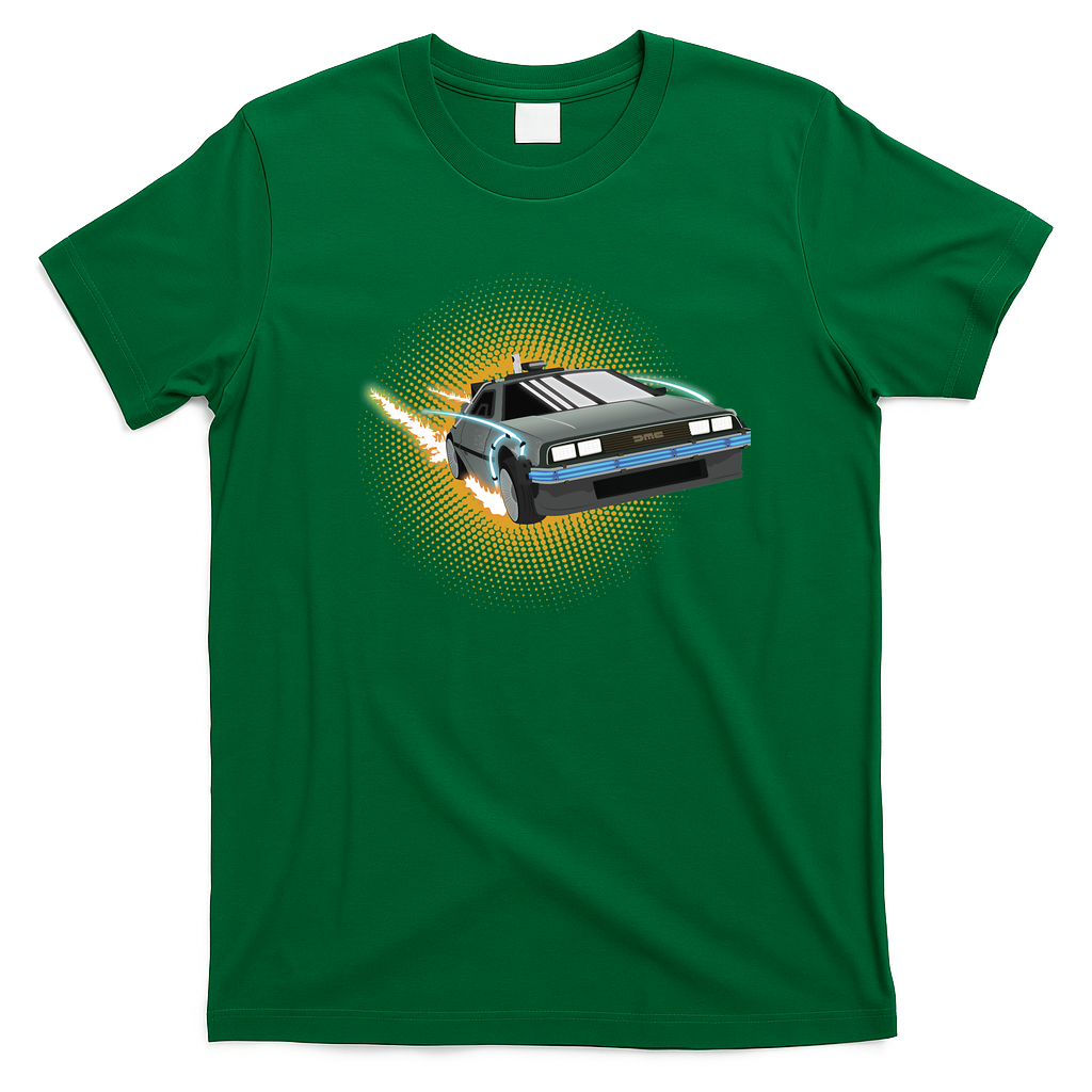 DeLorean DMC-12 Retro Graphic Tee – Edition 14 - Irish Green