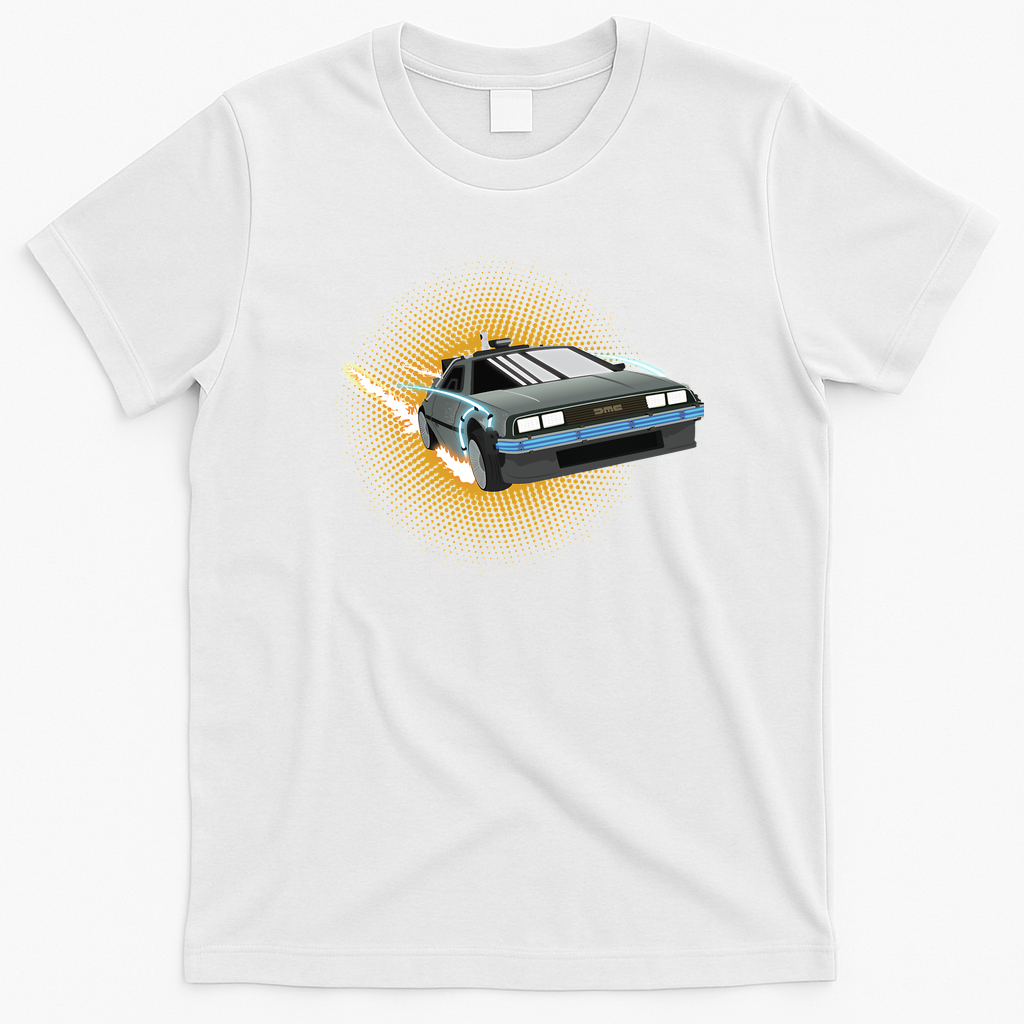 DeLorean DMC-12 Retro Graphic Tee – Edition 14 - White