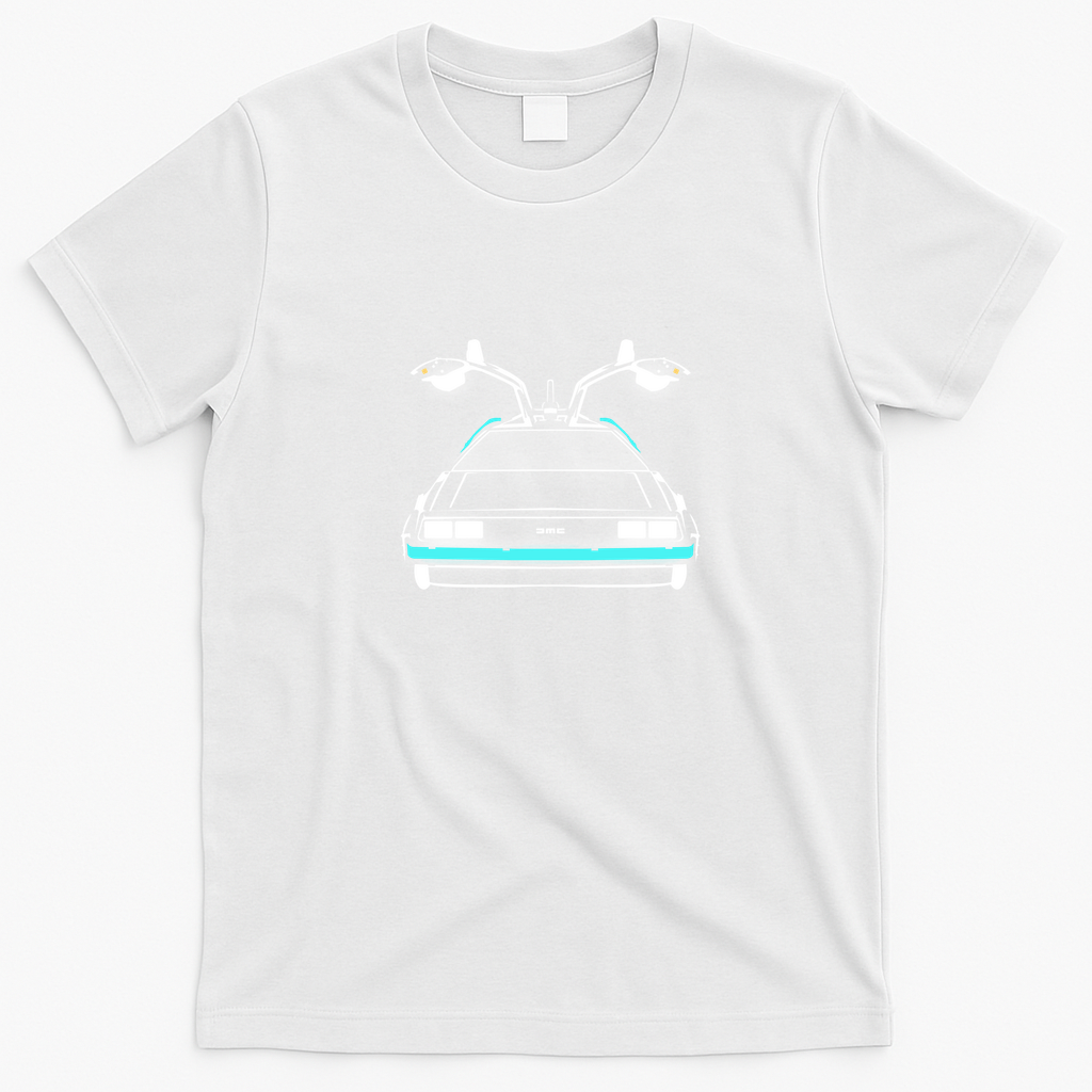DeLorean neon Graphic T-Shirt - White