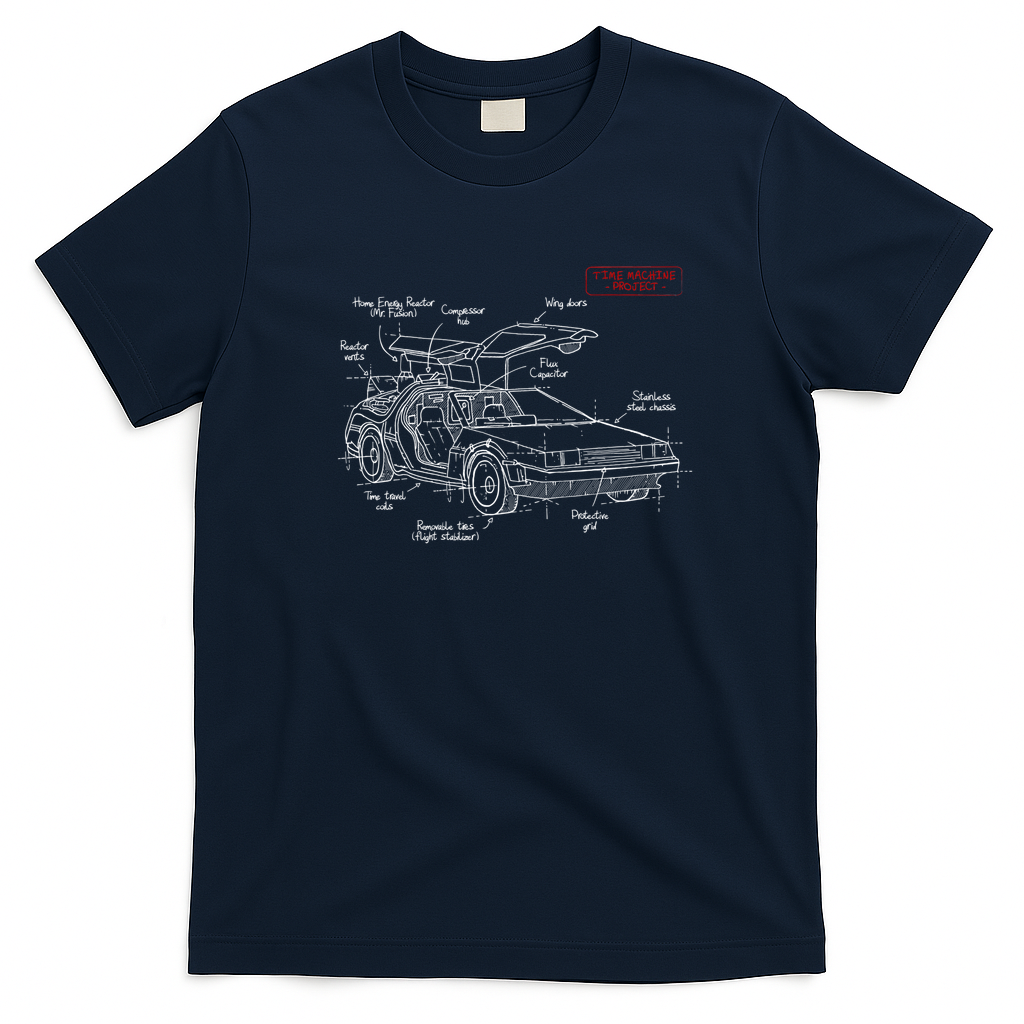 DeLorean Plan 2.0 T-Shirt - Navy Blue