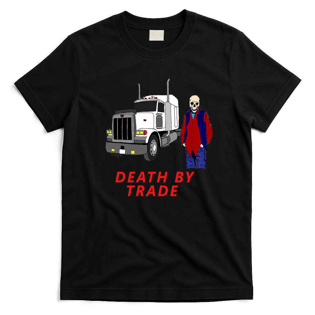Death by Trade Funny Trucker T-Shirt - Black