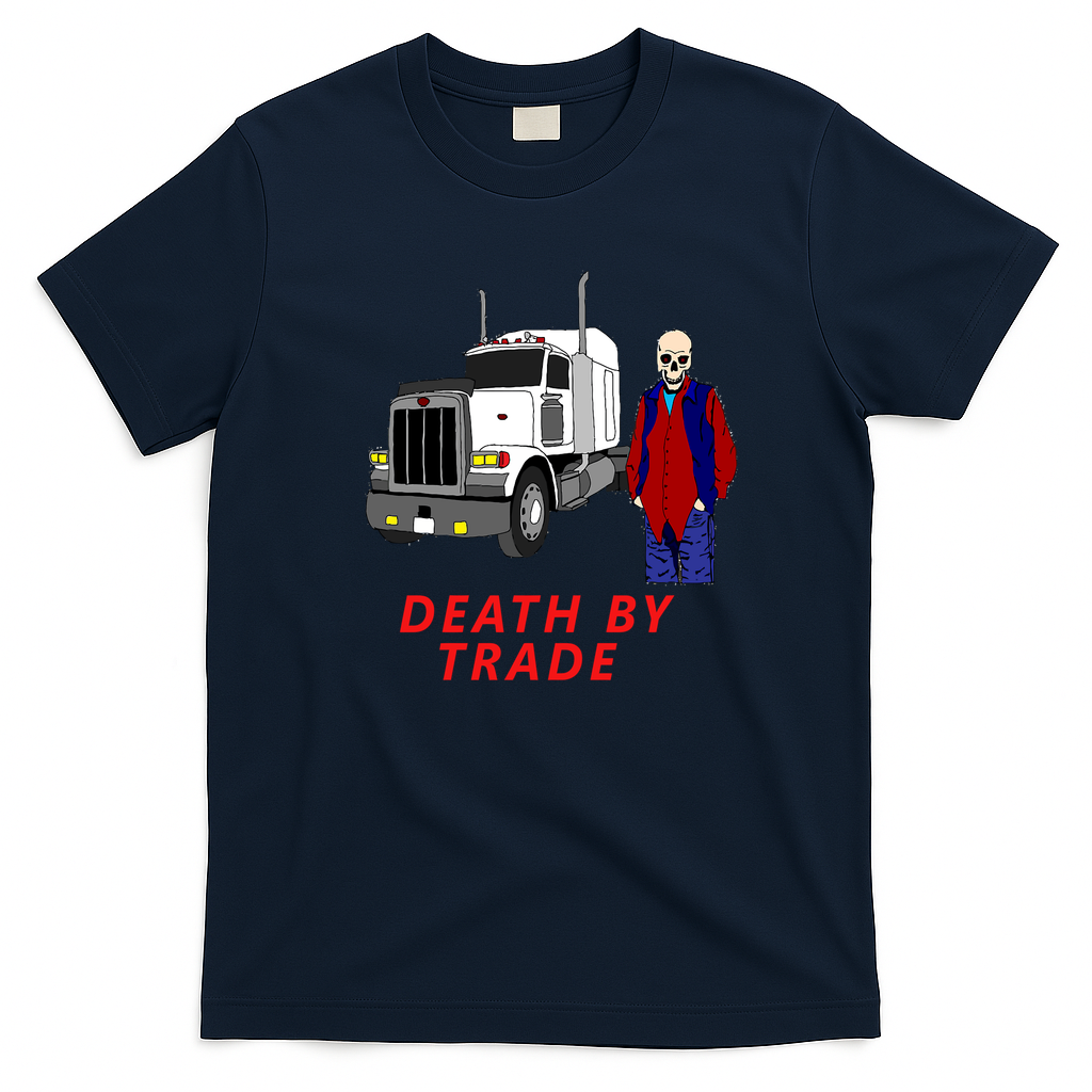 Death by Trade Funny Trucker T-Shirt - Navy Blue