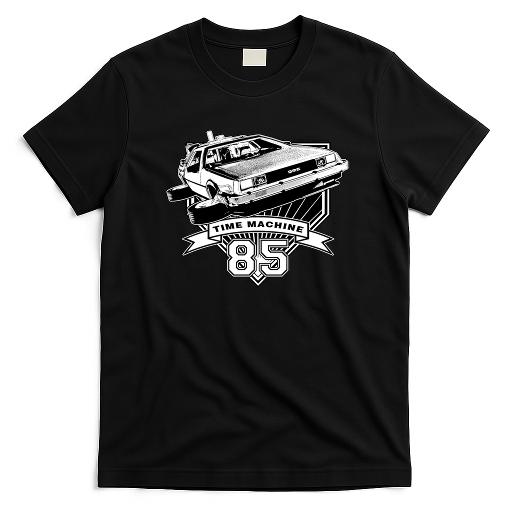 DeLorean Time Machine Graphic T-Shirt - Black
