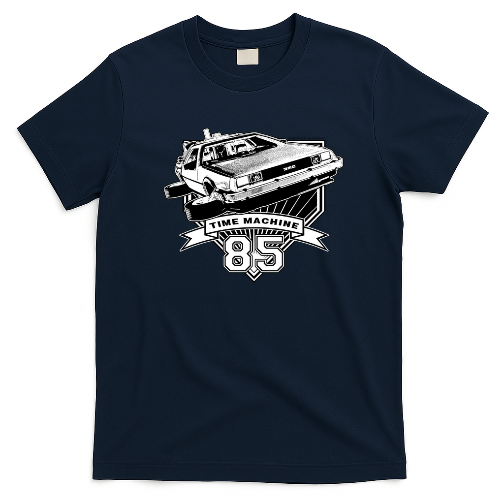 DeLorean Time Machine Graphic T-Shirt - Navy Blue