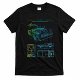 DeLorean Time Machine Patent Graphic T-Shirt - Black