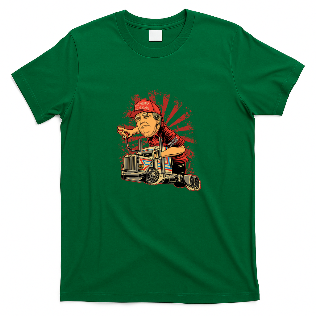 Donald Truck Retro Graphic Tee - Irish Green