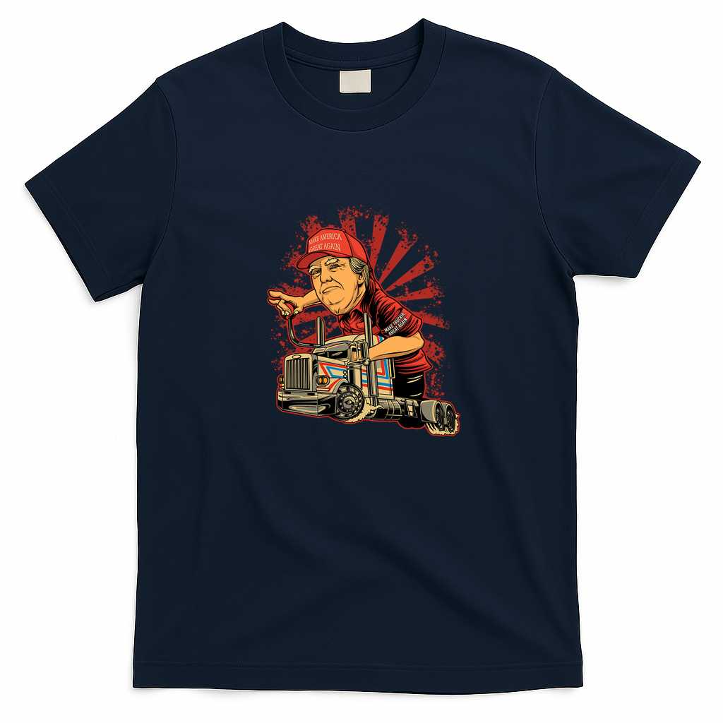 Donald Truck Retro Graphic Tee - Navy Blue