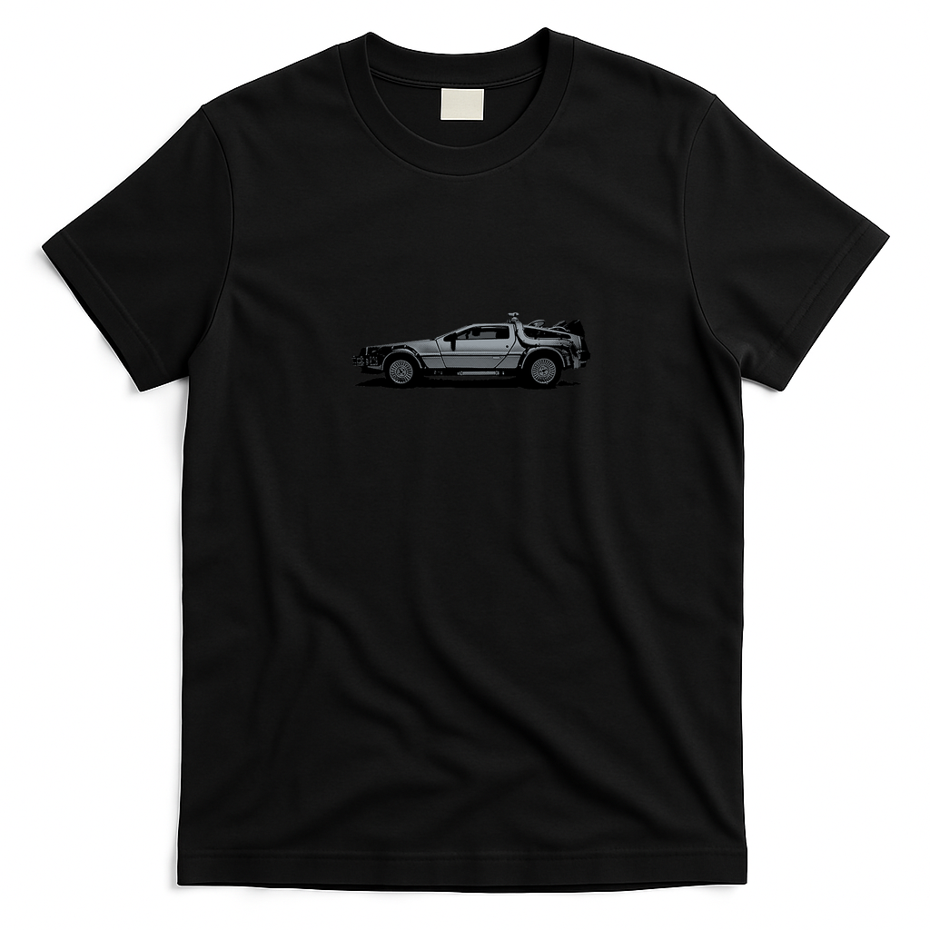 DeLorean DMC-12 Bold Graphic Tee - Black