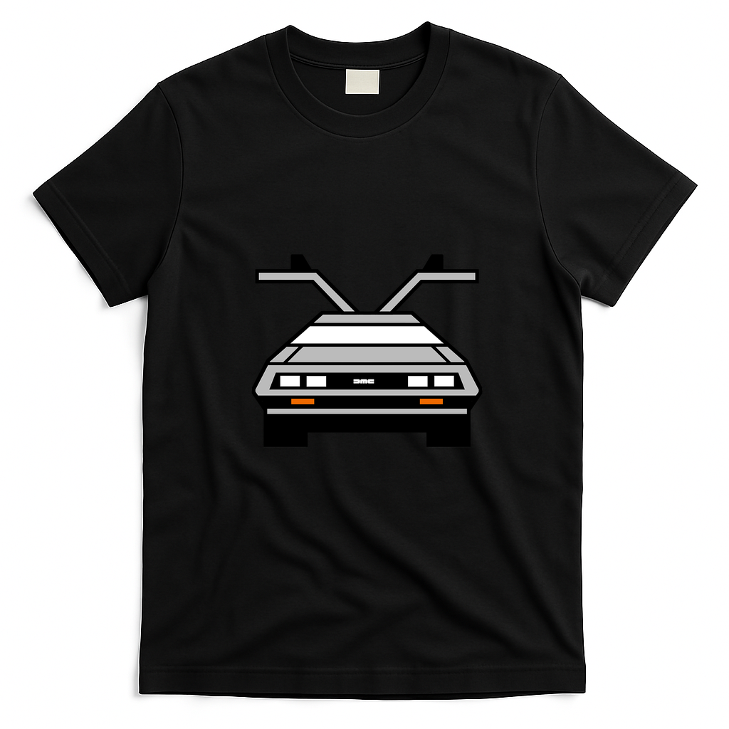 DeLorean DMC-12 Retro T-Shirt - Black