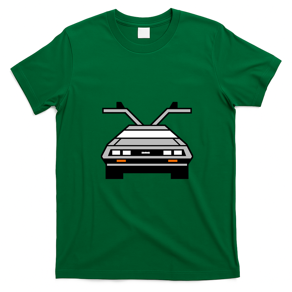 DeLorean DMC-12 Retro T-Shirt - Irish Green