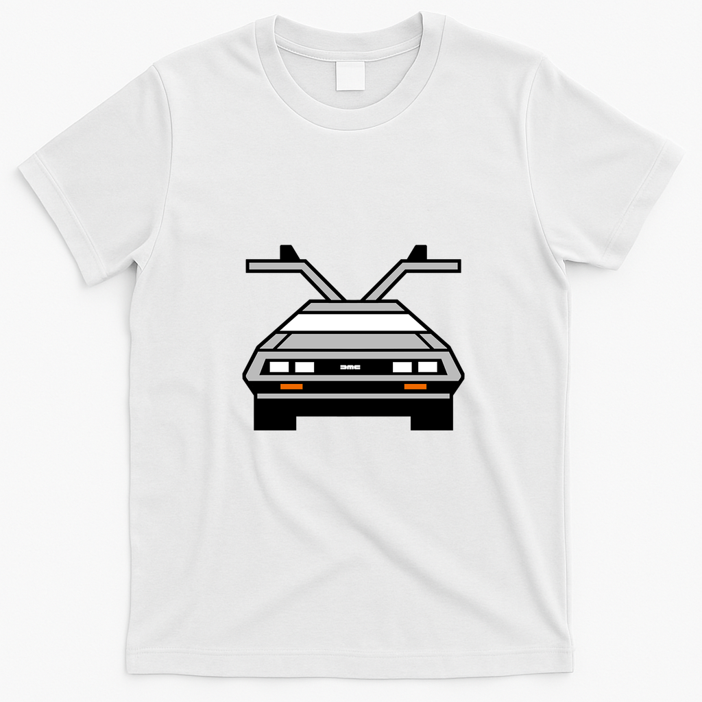 DeLorean DMC-12 Retro T-Shirt - White