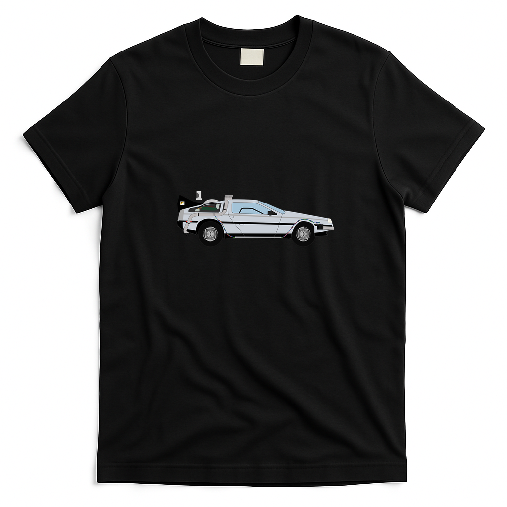 DeLorean DMC-12 Distressed Graphic Tee - Black