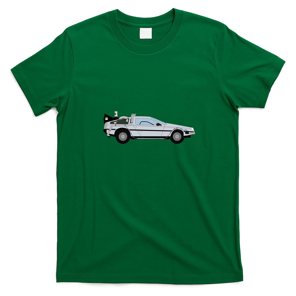 DeLorean DMC-12 Distressed Graphic Tee - Irish Green