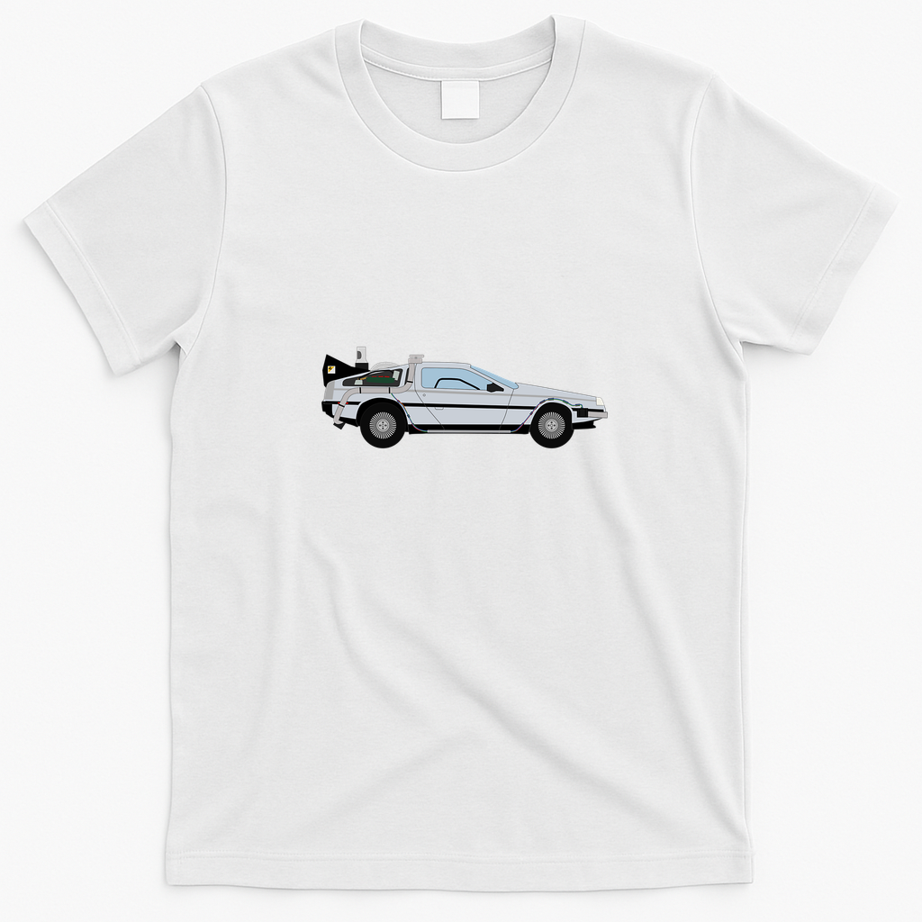DeLorean DMC-12 Distressed Graphic Tee - White