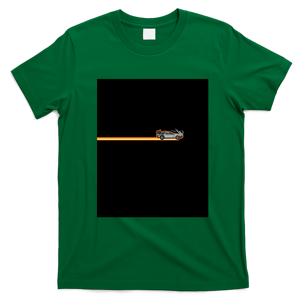 DeLorean DMC-12 Retro Graphic Tee - Irish Green