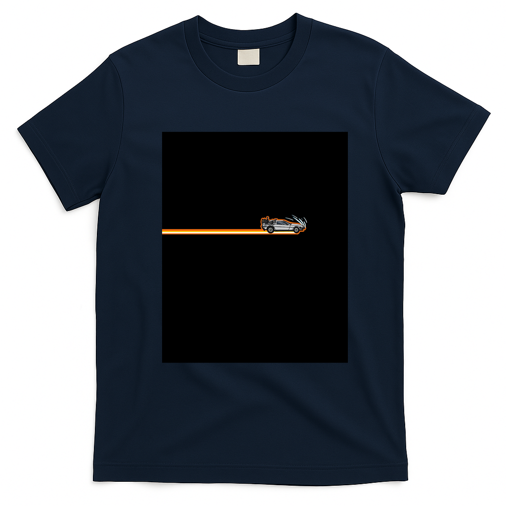 DeLorean DMC-12 Retro Graphic Tee - Navy Blue