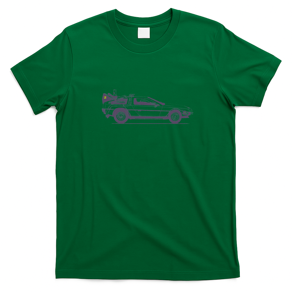 DeLorean DMC-12 Graphic T-Shirt - Irish Green