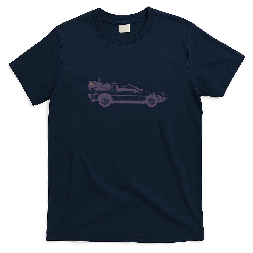 DeLorean DMC-12 Graphic T-Shirt - Navy Blue