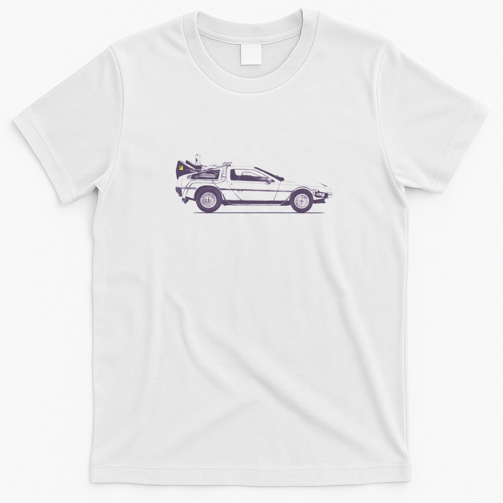 DeLorean DMC-12 Graphic T-Shirt - White