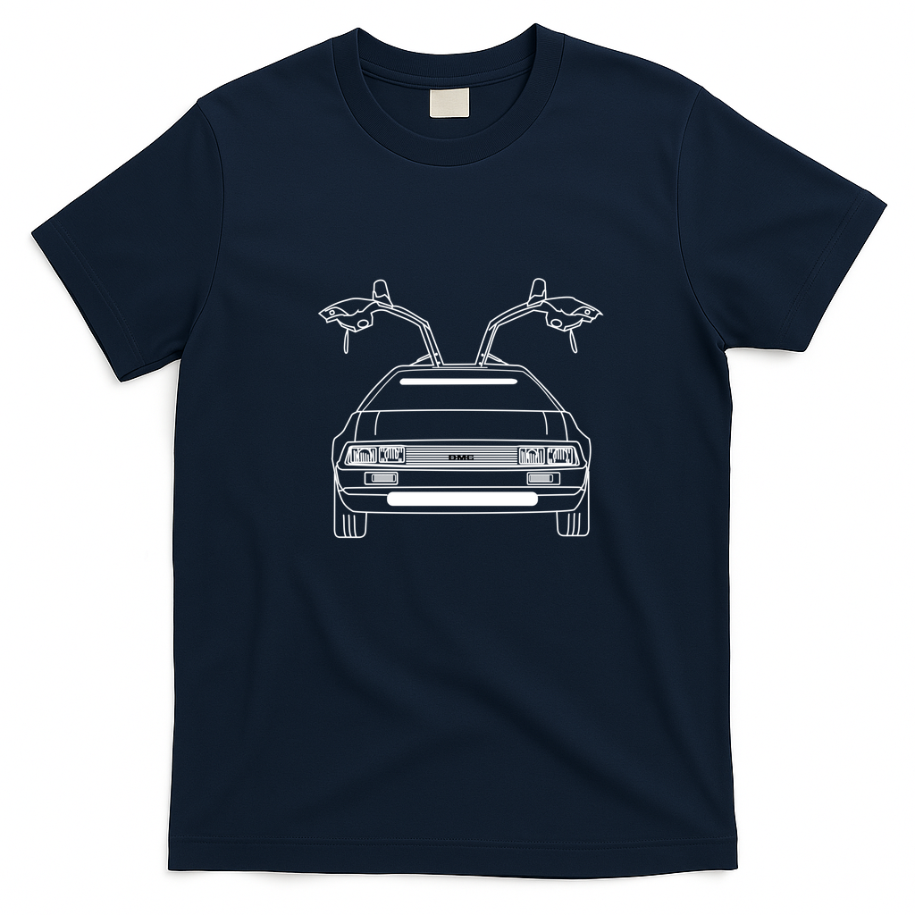 DeLorean DMC-12 Sci-Fi T-Shirt - Navy Blue