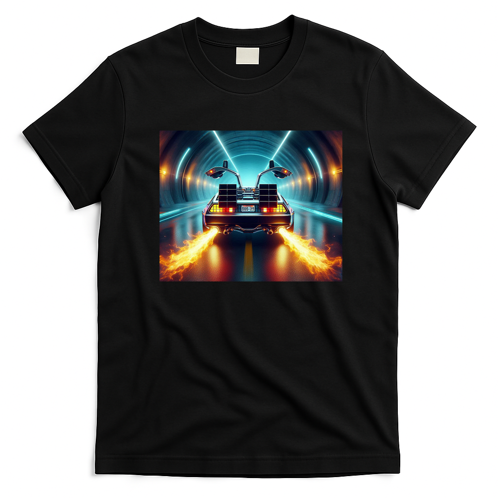 DeLorean DMC-12 Vintage T-Shirt - Black