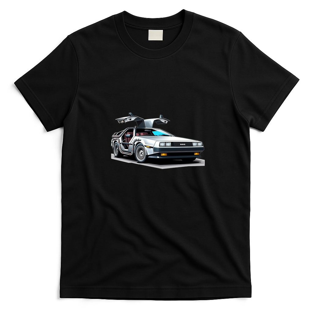 DeLorean DMC-12 Classic Logo T-Shirt - Black