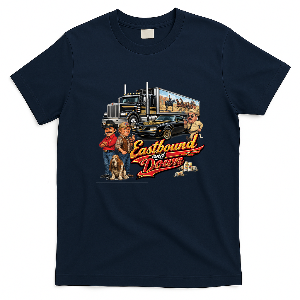 East Bound and Down Trucker T-Shirt - Navy Blue