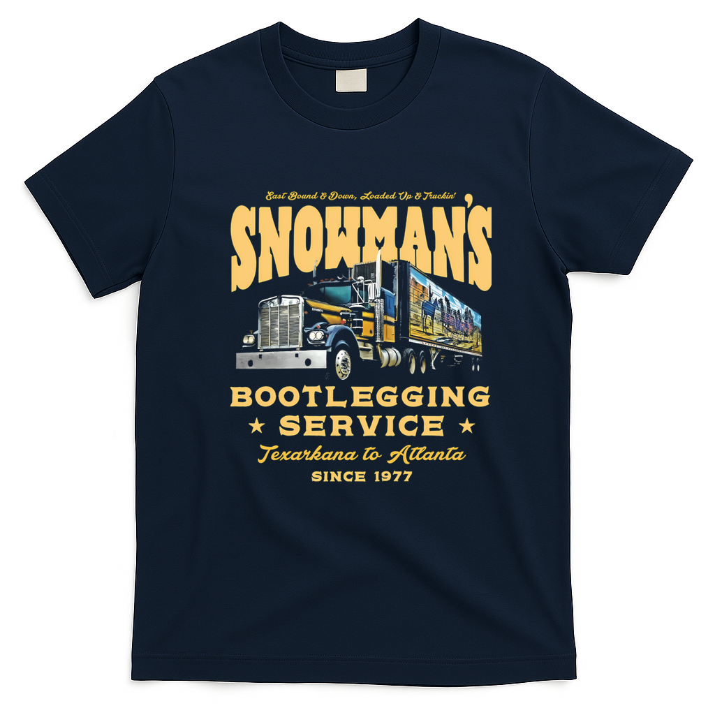 Snowman’s Bootlegging Service 1977 T-Shirt - Navy Blue