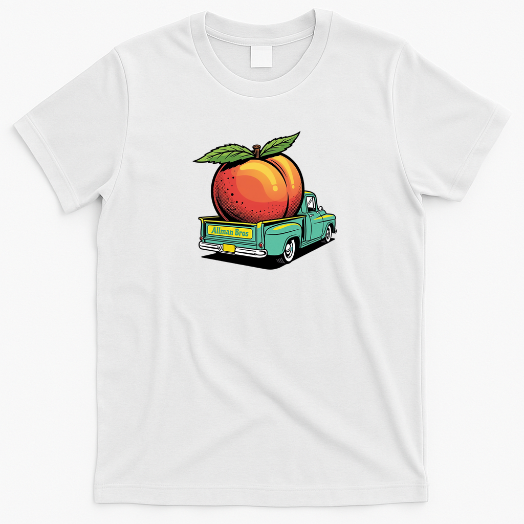 Eat a Peach Retro Graphic Tee - White