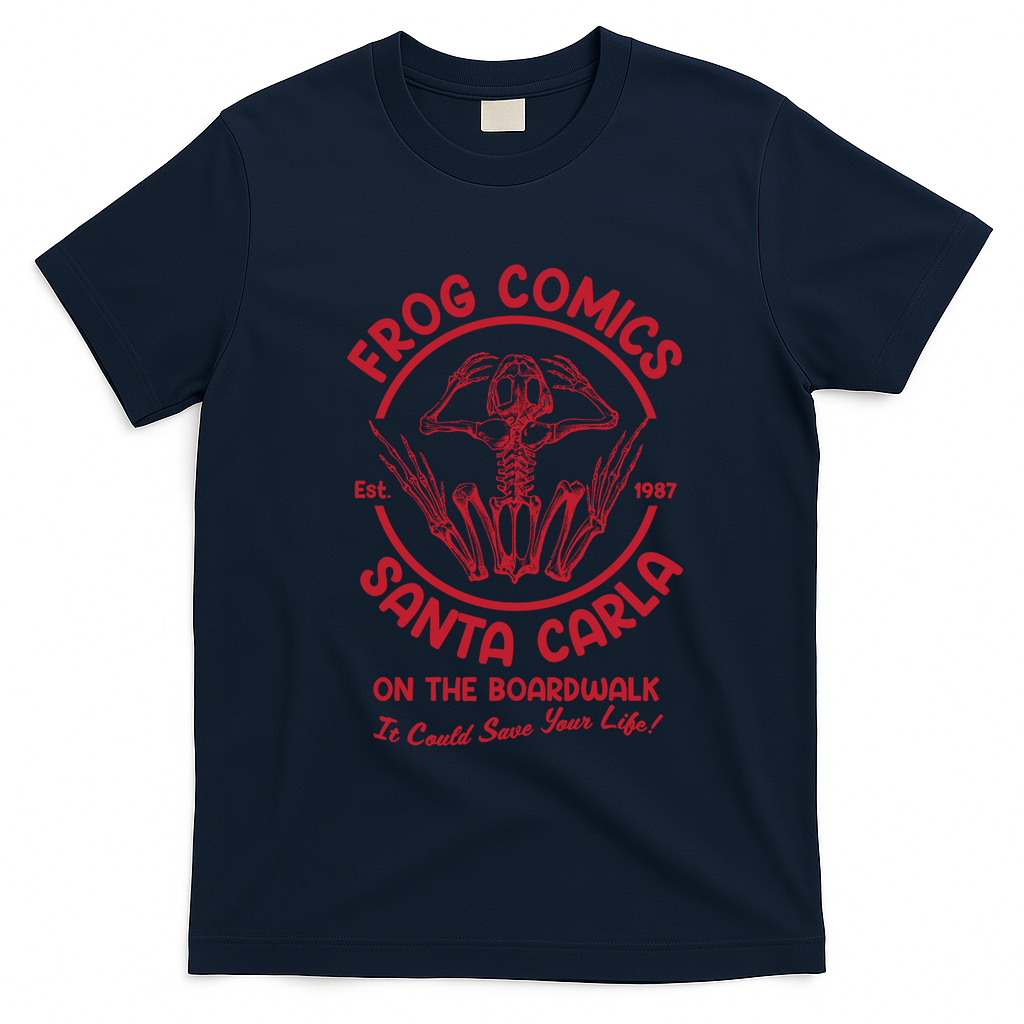 Frog Comics - Santa Carla Retro Graphic Tee - Navy Blue