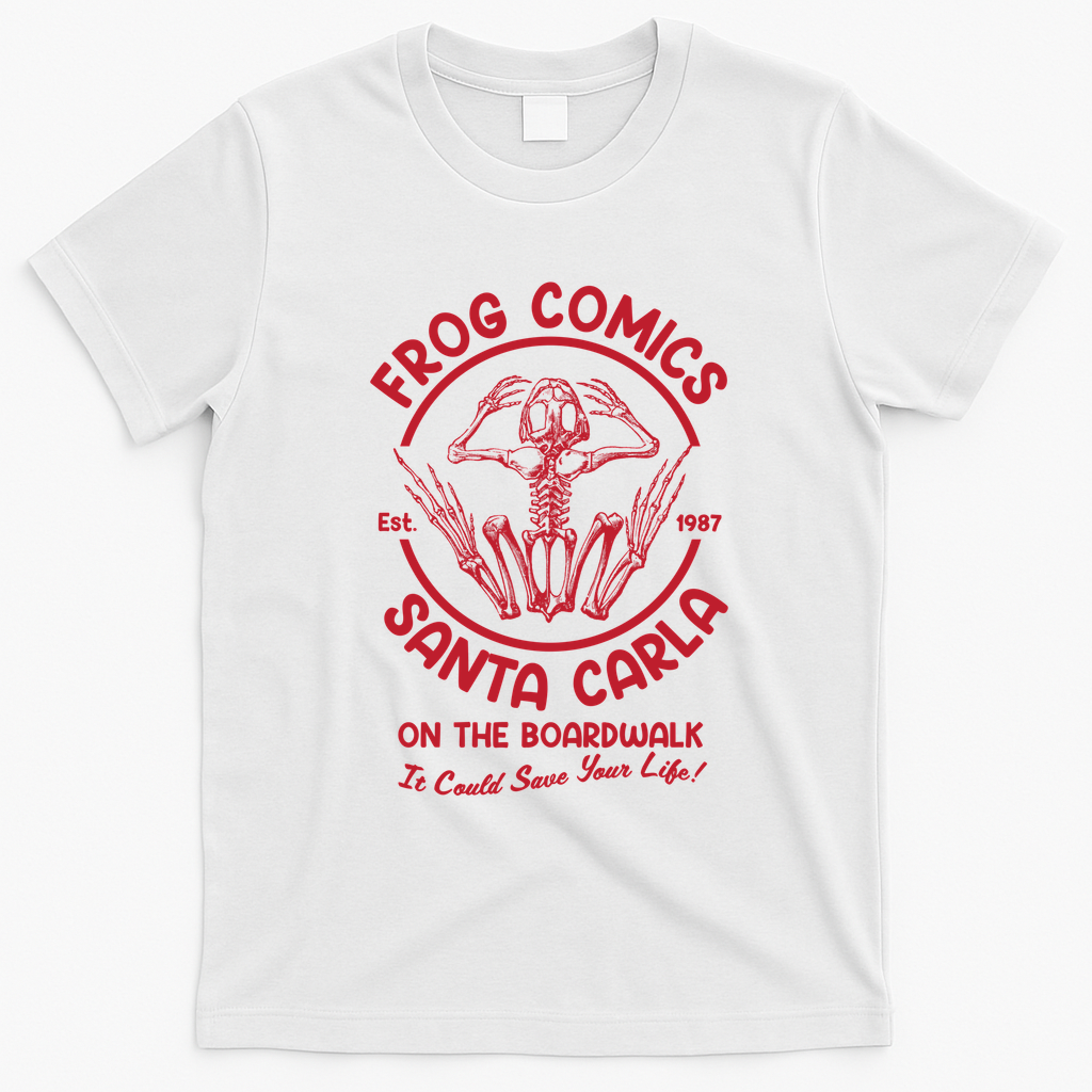 Frog Comics - Santa Carla Retro Graphic Tee - White