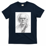 Film Character Pencil Sketch T-Shirt - Navy Blue