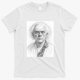 Film Character Pencil Sketch T-Shirt - White
