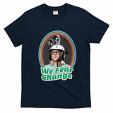 We Fear Change Retro Graphic Tee - Navy Blue