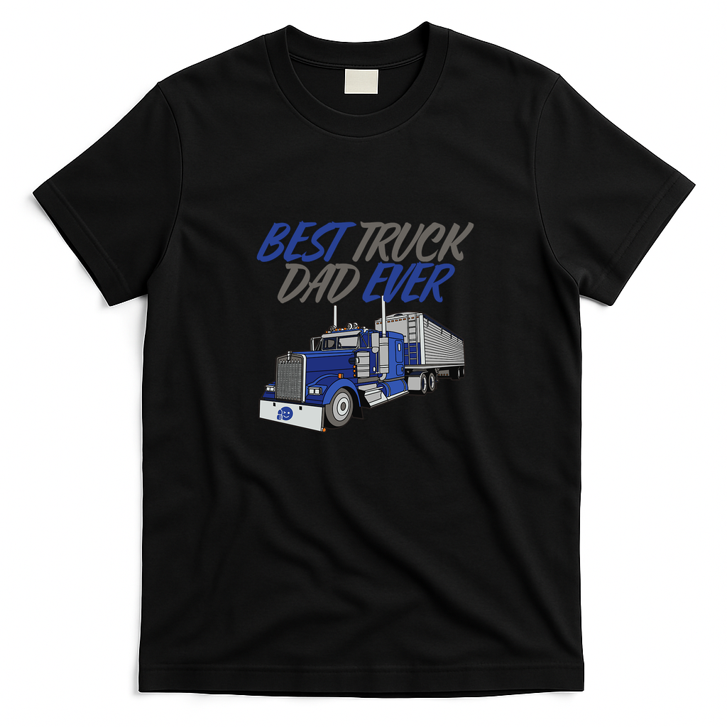 Trucker Dad Papa Grandpa Retro Graphic Tee - Black