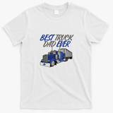 Trucker Dad Papa Grandpa Retro Graphic Tee - White