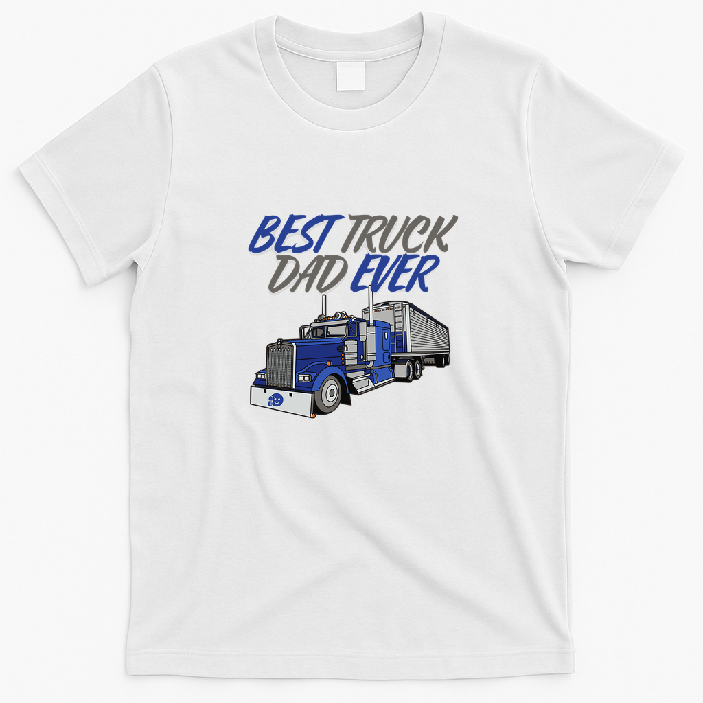 Trucker Dad Papa Grandpa Retro Graphic Tee - White