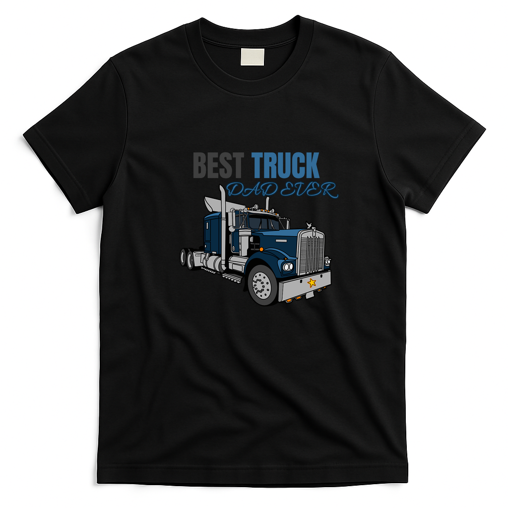Trucker Dad Papa Grandpa T-Shirt - Black