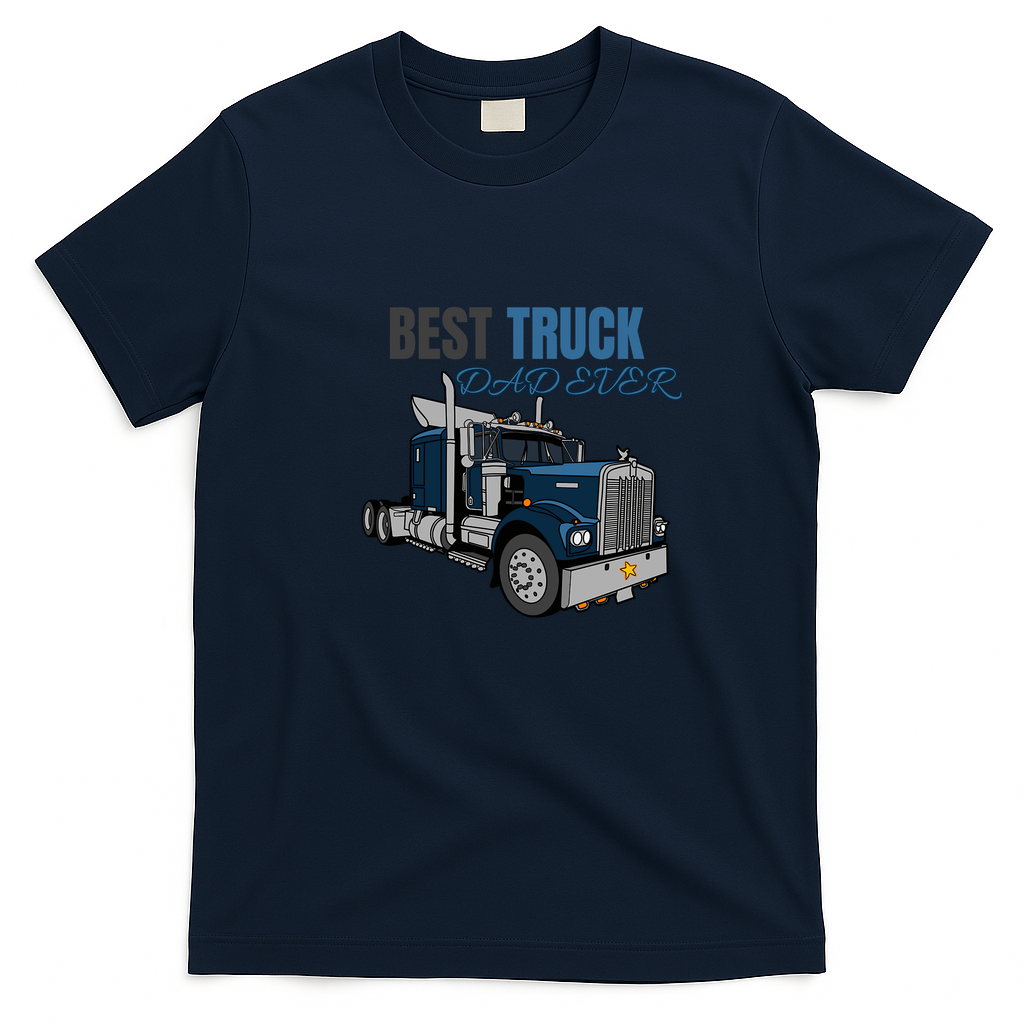 Trucker Dad Papa Grandpa T-Shirt - Navy Blue